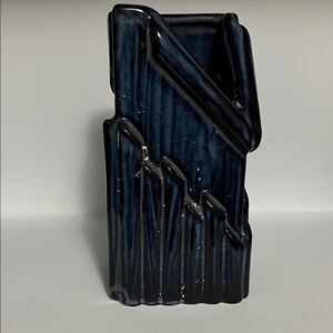 Blue black bamboo vase